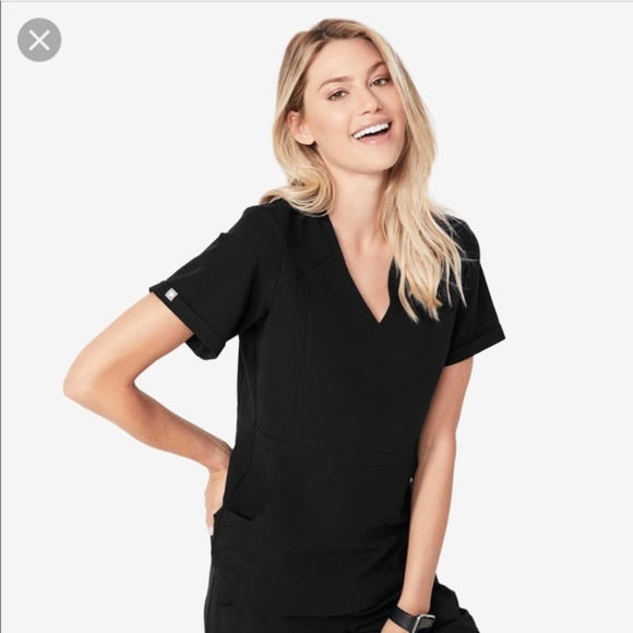 flores peplum scrub top